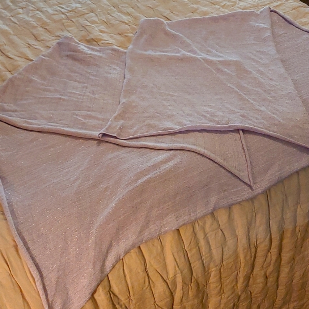 Lavendar with silver knit shawl wrap